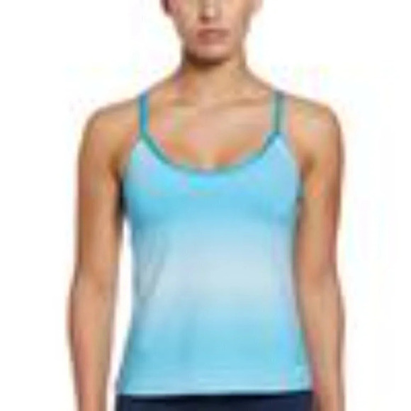 Nike Swim Racerback Blue & White Striped Tankini Top Size Medium - Picture 2 of 9